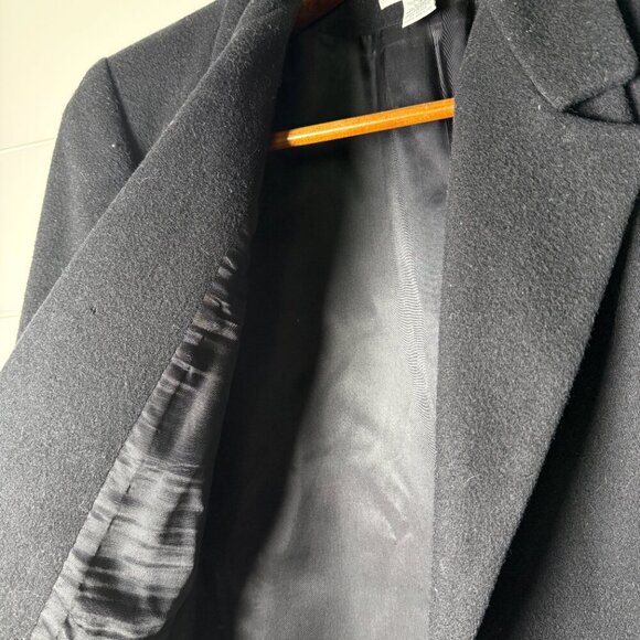 Land's End Wool Cashmere Blazer Petite 4 Single Breasted Black Coastal Career - Picture 5 of 10